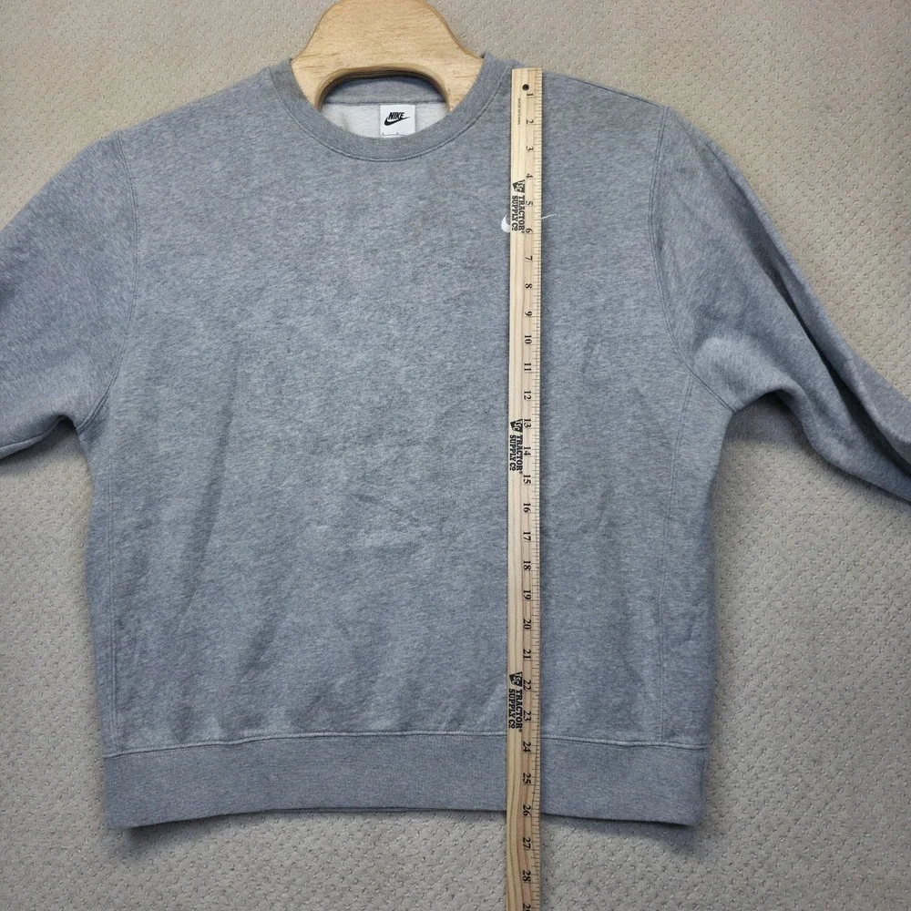 Nike Sportswear Club Fleece‎ Sweatshirt Mens Large Grey Pullover Swoosh Logo Gym